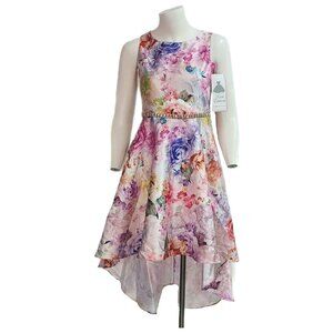 Girls Rare Edition Dress Size 16 XL Party Princess Floral Gown with Sash NWT